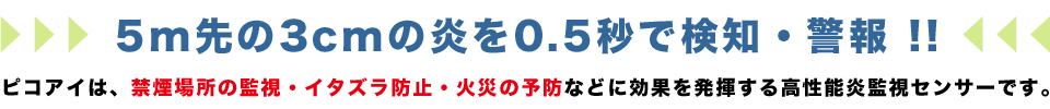 放火監視 ピコアイ 禁煙場所の監視・イタズラ防止・高性能 炎監視センサー